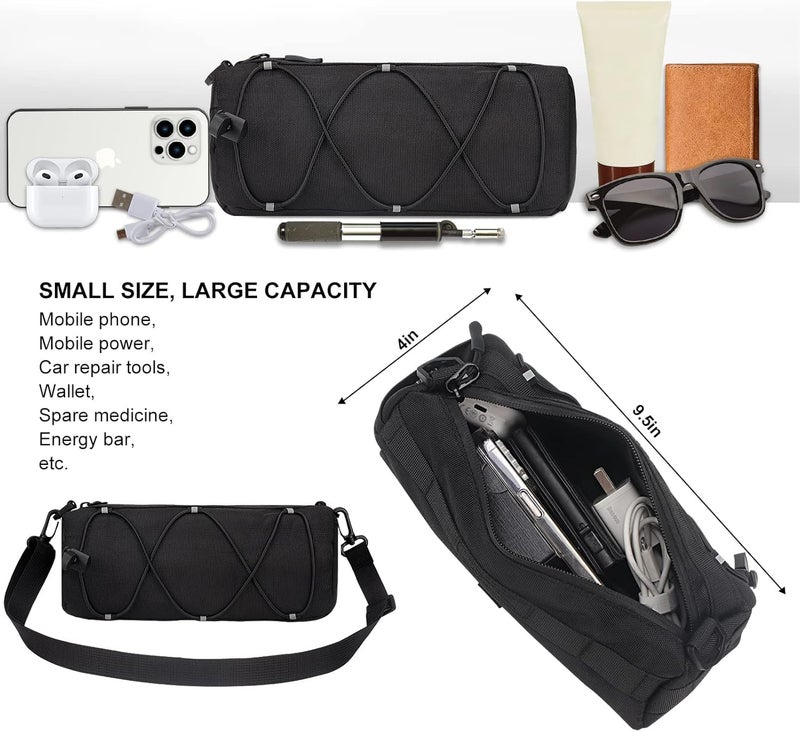 ‎KOSIBATE Bike Handlebar Bag,Bicycle Handlebar bag,Bike Frame Bag with Shoulder Strap,Bicycle Front Bag Fram Storage Roll Bag Mountain Road Bikes Bicycle Accessories, Bike Pouch for Bicycle ( - Image 3